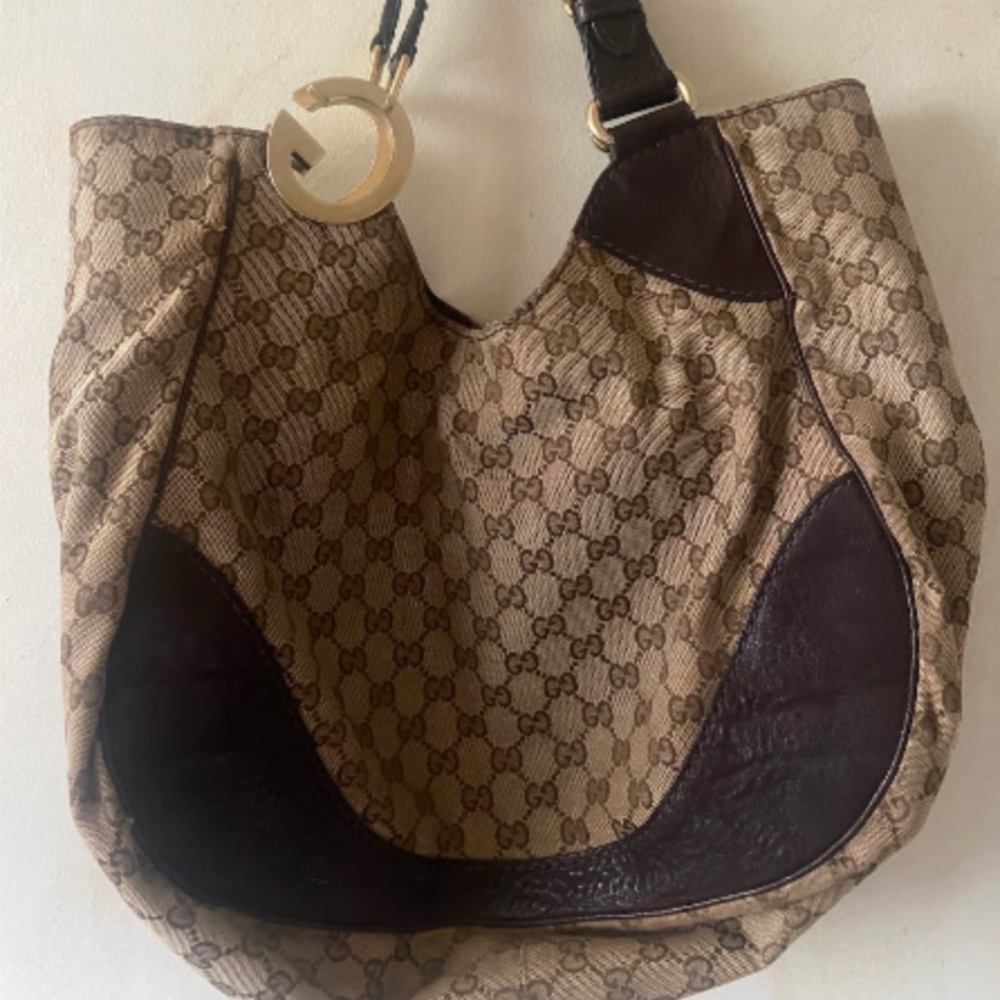 Authentic Gucci GG Monogram Dark Brown and Beige Charlotte Tote Bag - Picture 4 of 14